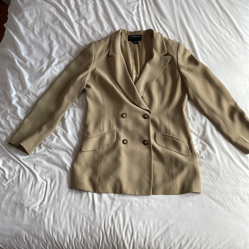 Tan Long Sleeve Coat | Liz Claiborne